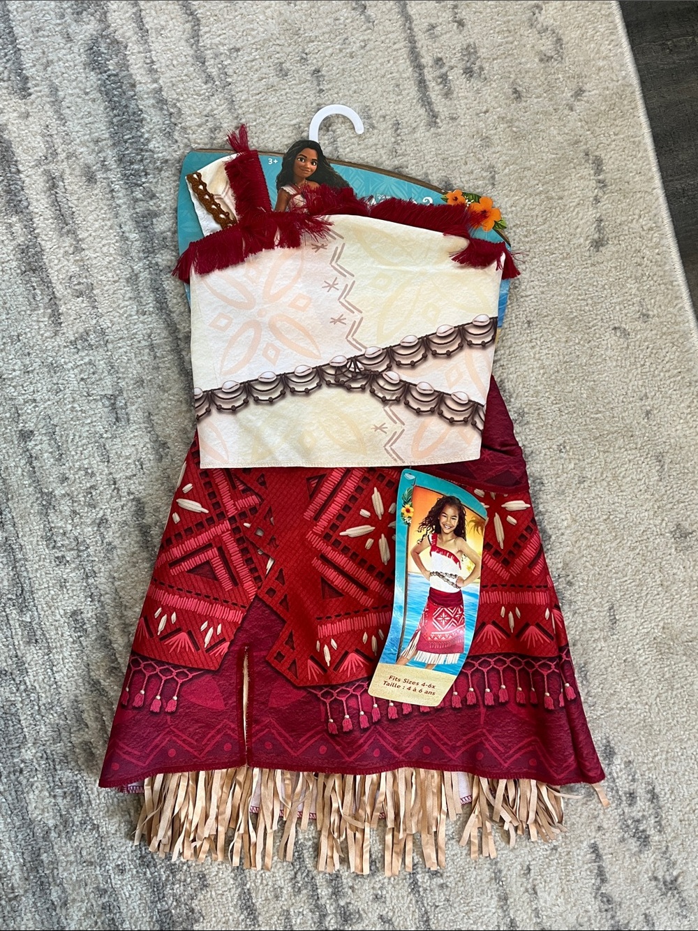 Moana Costume Dress with Red Tribal Skirt